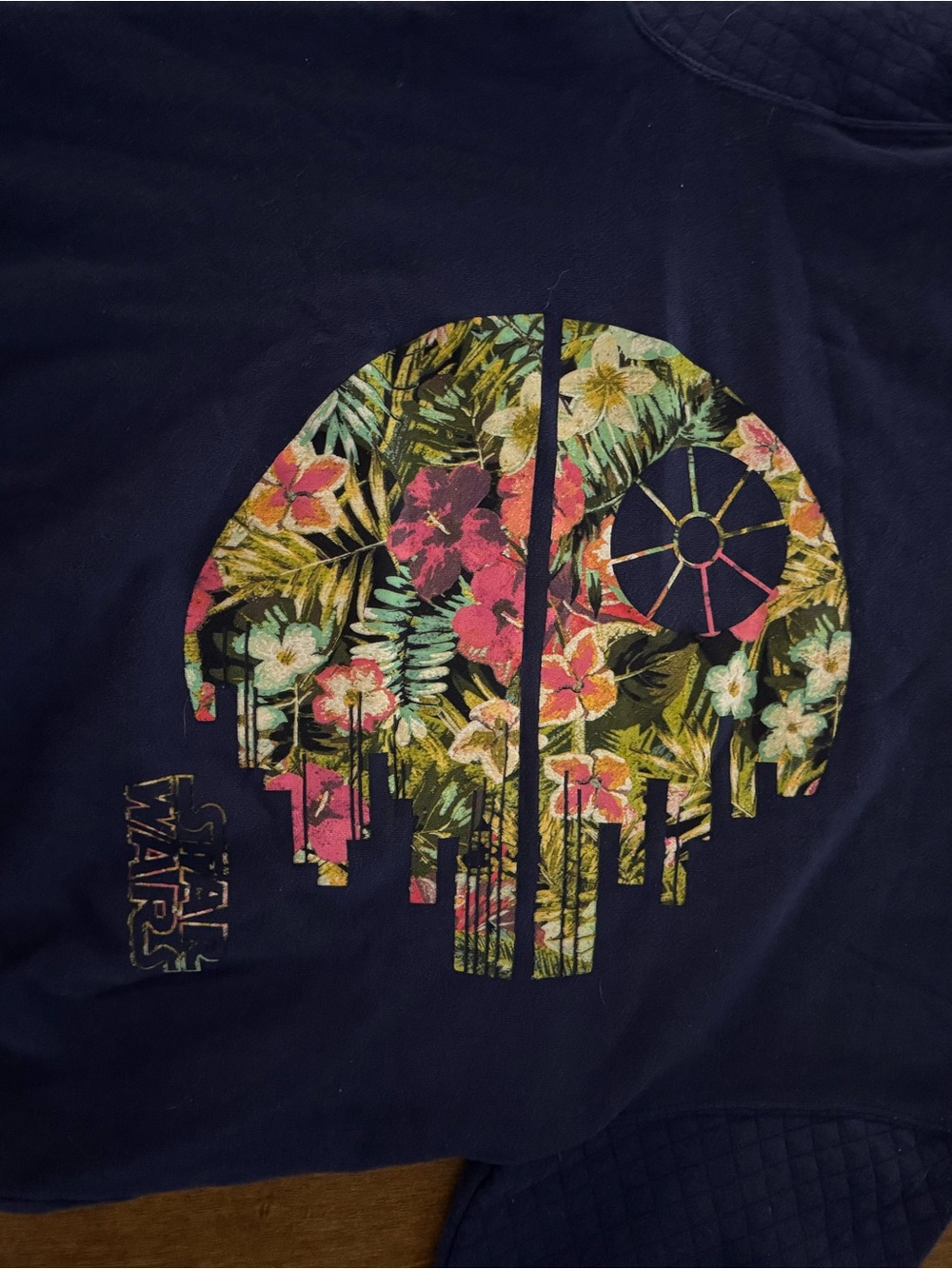 Women’s Navy Shirt with Floral Star Wars Skull Graphic